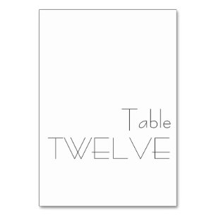 Minimalistische Schwarz-Weiß-Spielerei-Typografie Tischnummer