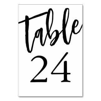 Minimalistische Schwarz-Weiß-Tisch 24 Tischnummer