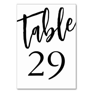 Minimalistische Schwarz-Weiß-Tisch 29-Tischnummer Tischnummer