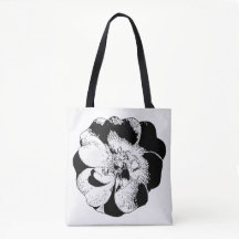 Minimalistische Schwarz-Weiß-Totbeutel