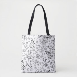Minimalistische Schwarz-Weiß-Totbeutel Tasche