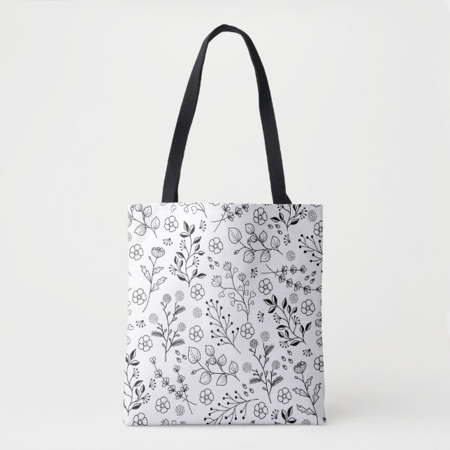 Minimalistische Schwarz-Weiß-Totbeutel Tasche (Vorderseite)