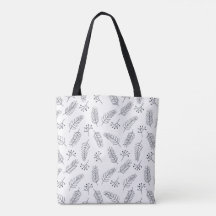 Minimalistische Schwarz-Weiß-Totentasche