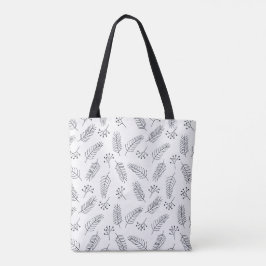 Minimalistische Schwarz-Weiß-Totentasche Tasche