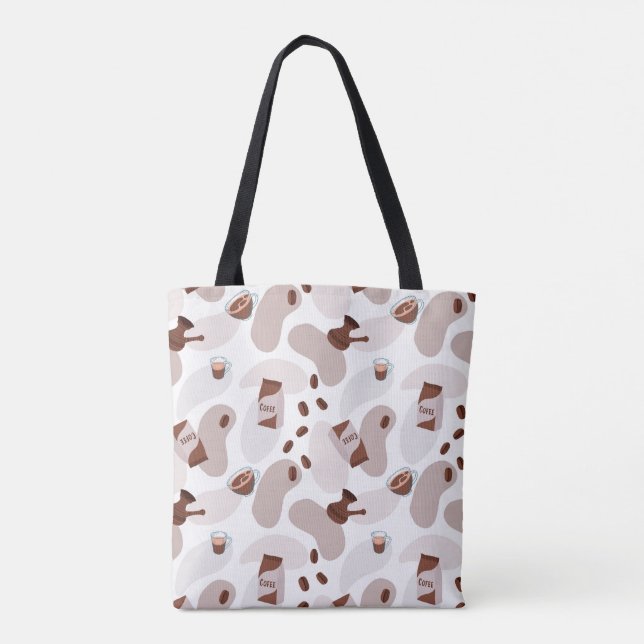 Minimalistische Schwarz-Weiß-Totentasche Tasche (Rückseite)