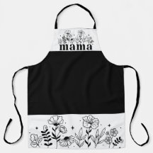 Minimalistische Schwarz-Weiß-Wildblume Mama
