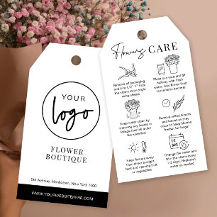 Minimalistische Schwarz-weiße Blume - Guide Hang T Geschenkanhänger