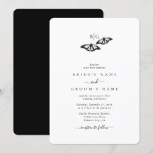 Minimalistische Schwarz-weiße Butterfly-Monogrammh