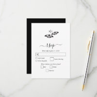 Minimalistische Schwarz-weiße Butterfly-Monogrammh