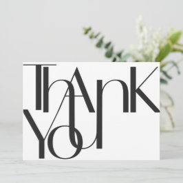 Minimalistische Schwarz-weiße Dankeschön-Karte Dankeskarte