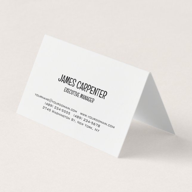 Minimalistische Schwarz-weiße Einzigartige Moderne Visitenkarten (Vorderseite)