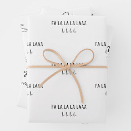 Minimalistische Schwarz-weiße Frohe Weihnachtsbaum Geschenkpapier Set