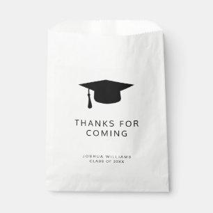 Minimalistische Schwarz-weiße Graduierungsobergren Geschenktütchen