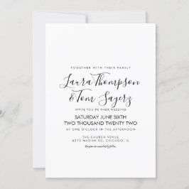 Minimalistische Schwarz-weiße Hochzeit mit elegant Einladung