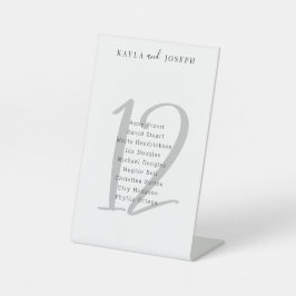 Minimalistische Schwarz-weiße Hochzeit Tischnummer Sockelschild