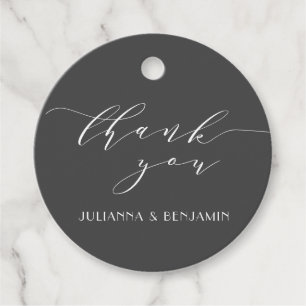 Minimalistische Schwarz-weiße Hochzeit Vielen Dank Geschenkanhänger