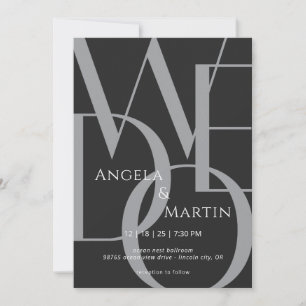 Minimalistische Schwarz-weiße Hochzeitseinladung Einladung
