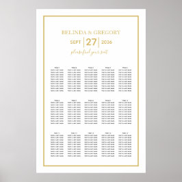 Minimalistische Schwarz-weiße Hochzeitstabelle für Poster