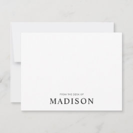 Minimalistische Schwarz-weiße klassische Typografi Mitteilungskarte