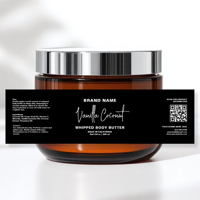 Minimalistische Schwarz-weiße Kosmetik Jar Wrapper (Von Creator hochgeladen)