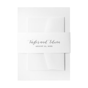 Minimalistische schwarz-weiße moderne Hochzeit Einladungsbanderole