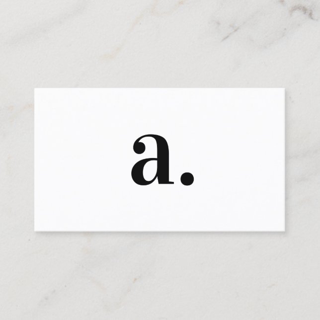 Minimalistische Schwarz-weiße Monogram Moderne Ele Visitenkarte (Vorderseite)