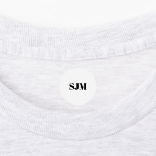 Minimalistische Schwarz-weiße Monogramm-Initialen Etiketten
