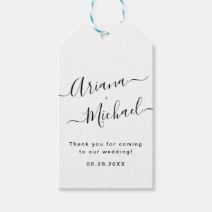 Minimalistische Schwarz-weiße Münze zur Hochzeit Geschenkanhänger