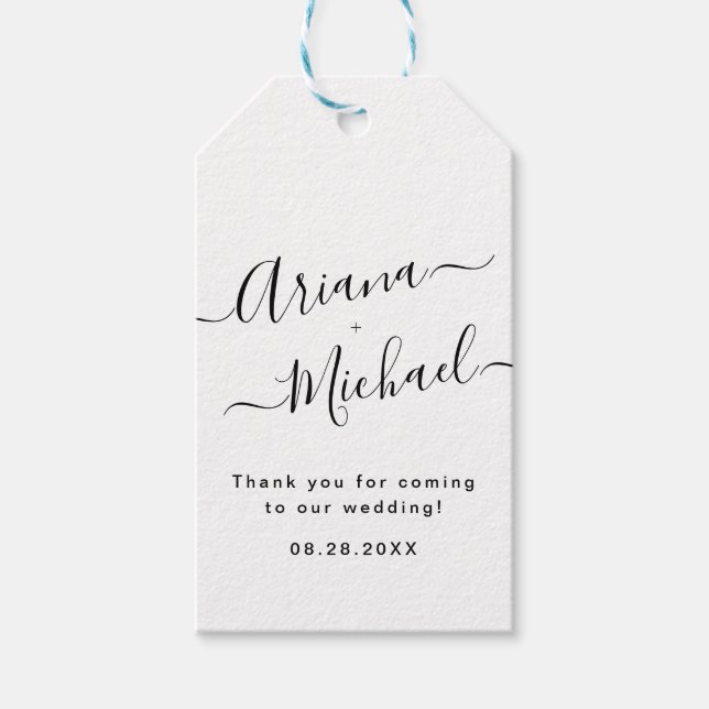Minimalistische Schwarz-weiße Münze zur Hochzeit Geschenkanhänger (Vorderseite)