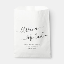 Minimalistische Schwarz-weiße Münze zur Hochzeit Geschenktütchen