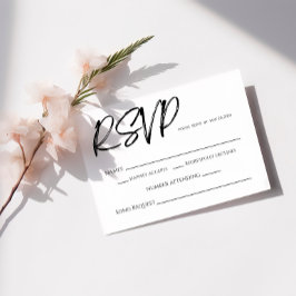 Minimalistische Schwarz-weiße RSVP-Karte RSVP Karte