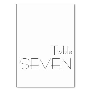 Minimalistische Schwarz-weiße spielerische Typogra Tischnummer