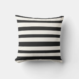 Minimalistische schwarz-weiße Streifen Kissen