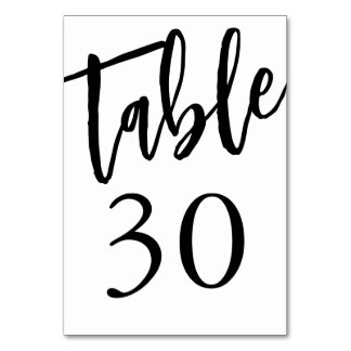 Minimalistische schwarz-weiße Tischnummer 30