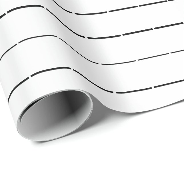 Minimalistische Schwarz-weiße Trennlinien - modern Geschenkpapier (Rolleneckpunkt)