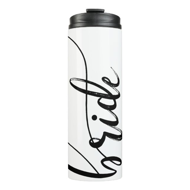 Minimalistische Schwarz-weiße Tumbler Thermosbecher (Vorderseite)