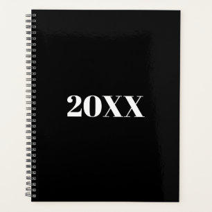 Minimalistische Schwarz-weiße Typografie Planer