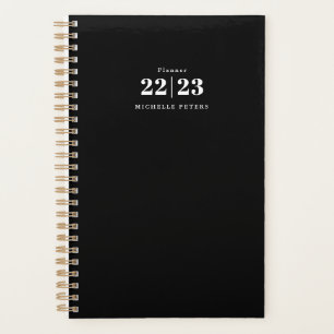 Minimalistische Schwarz-weiße Typografie wöchentli Planer