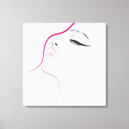 Minimalistische Schwarz-weiße und rosa weibliche A Leinwanddruck