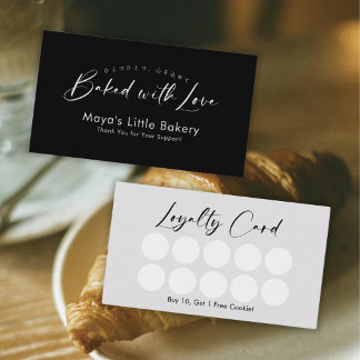 Minimalistische schwarze elegante Schrift Bäckerei Visitenkarte