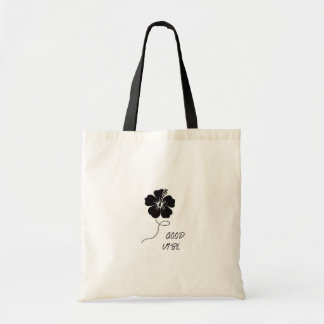 Minimalistische schwarze Hibiskusblüten-Ästhetik-T Tragetasche
