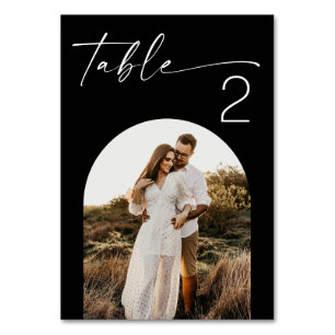 Minimalistische Schwarze Hochzeit Elegantes mode Tischnummer