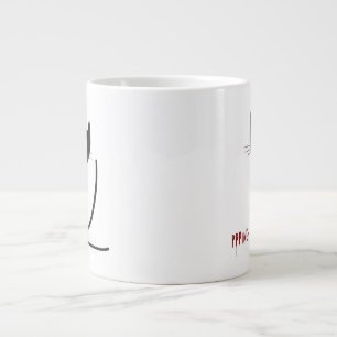Minimalistische schwarze Katze Jumbo-Tasse