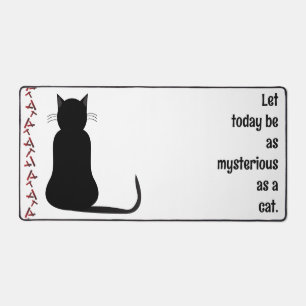 Minimalistische Schwarze Katze Silhouette Inspirat Schreibtischunterlage