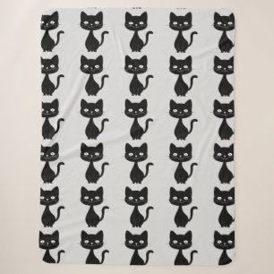 Minimalistische schwarze Katzen-Cartoon-Comic-Katz Sherpadecke