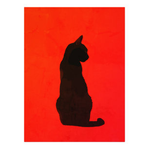 Minimalistische schwarze Katzensilhouette moderne Fotodruck