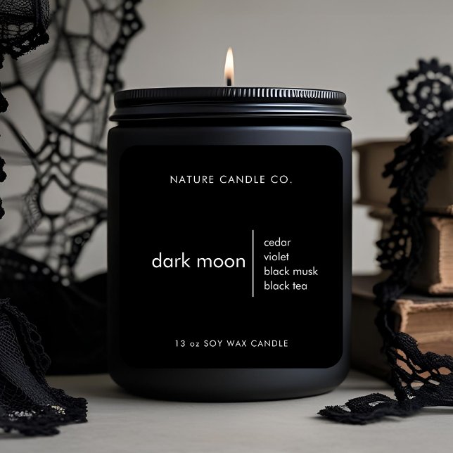 Minimalistische Schwarze Kerze | Dark Moon Quadratischer Aufkleber (Von Creator hochgeladen)