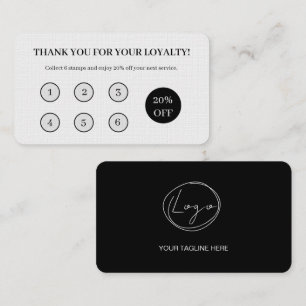 Minimalistische schwarze Marketingmaßnahmen für Kl Treuekarte