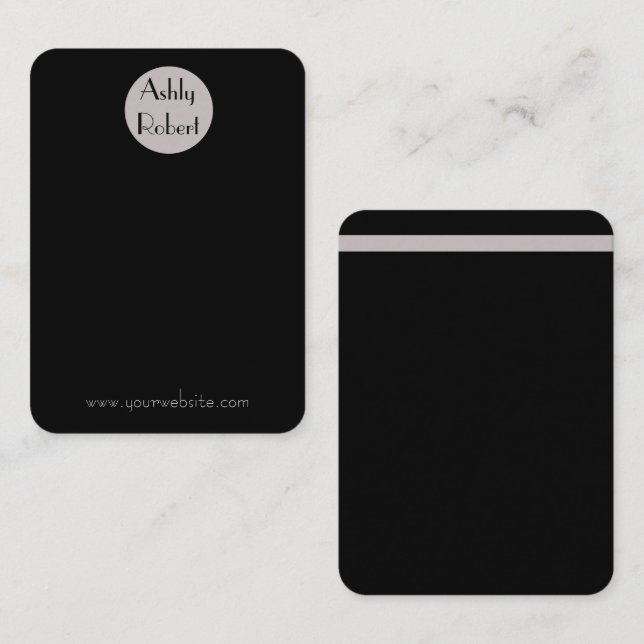 Minimalistische schwarze Ohrring-Grafikkarte Visitenkarte (Vorne/Hinten)