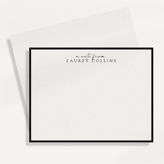 Minimalistische schwarze Rand Notizkarte mit Perso Einladung